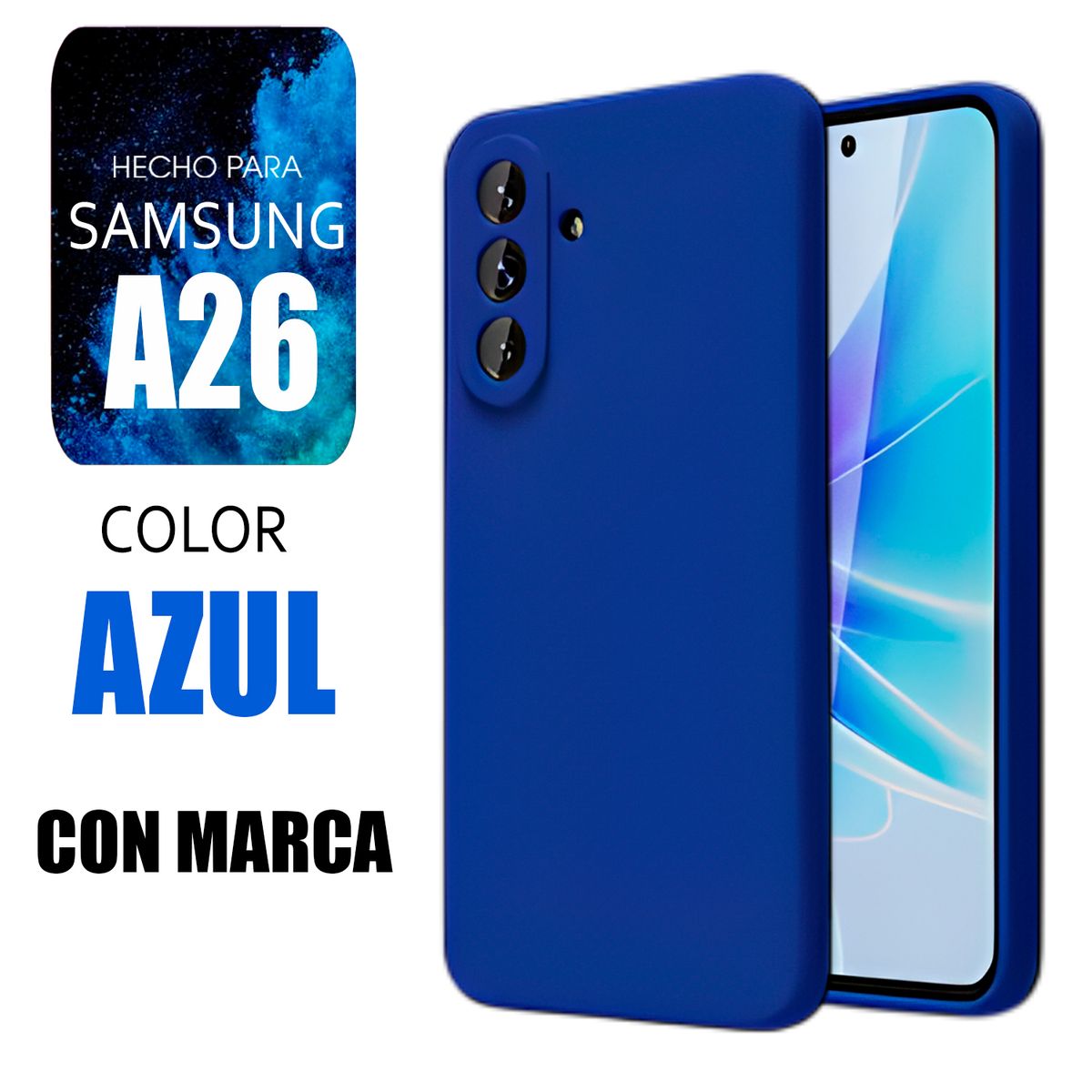 SAMSUNG - Silicone Case Para Samsung A26 Azul Con Marca
