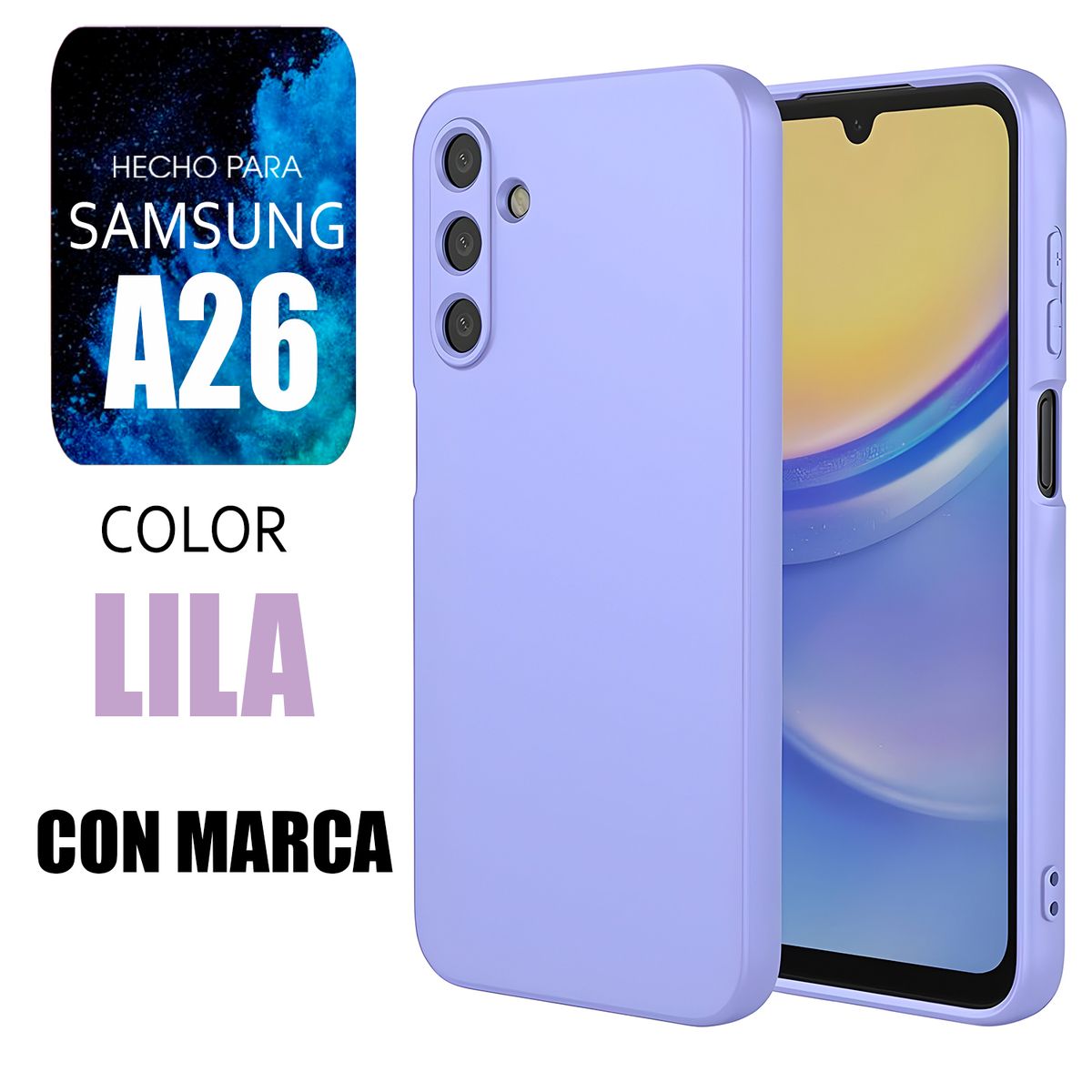 SAMSUNG - Silicone Case Para Samsung A26 Lila Con Marca