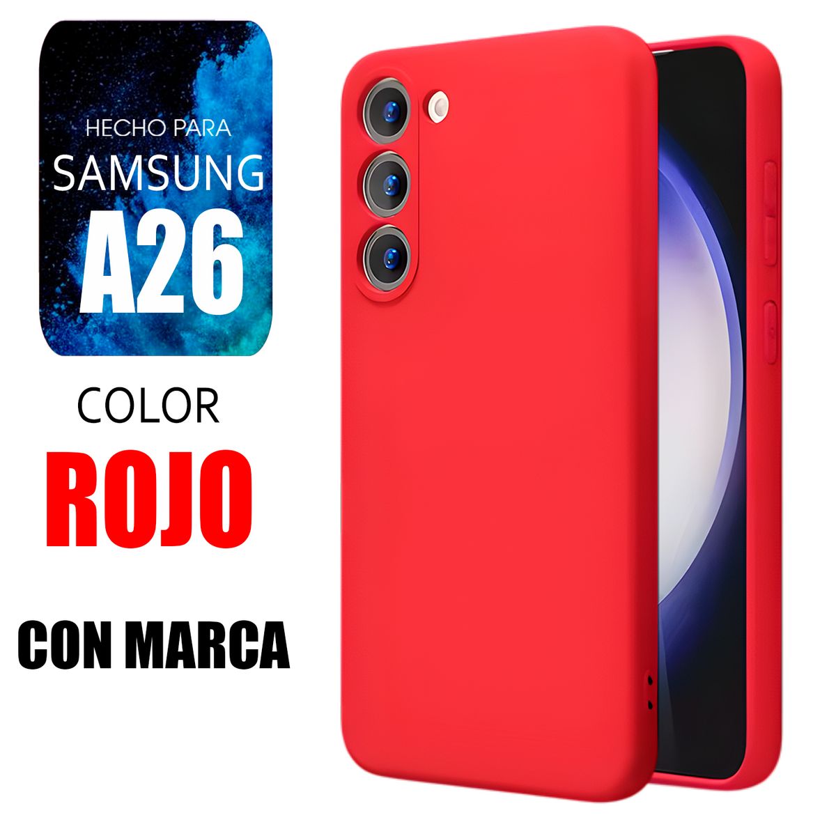 SAMSUNG - Silicone Case Para Samsung A26 Rojo Con Marca