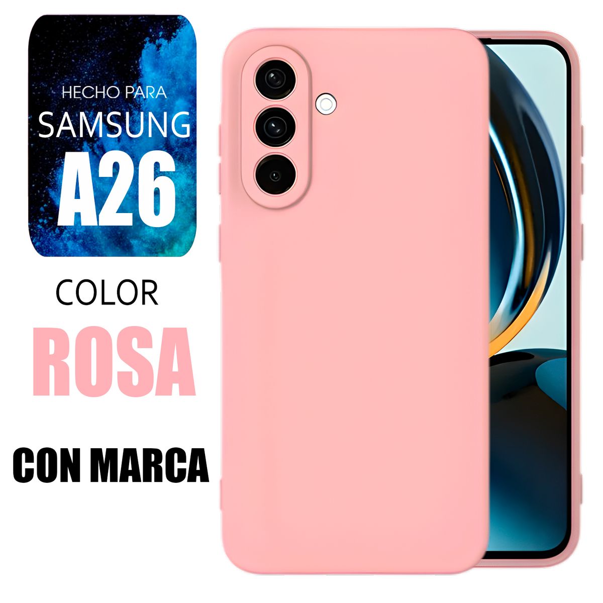 SAMSUNG - Silicone Case Para Samsung A26 Rosa Con Marca