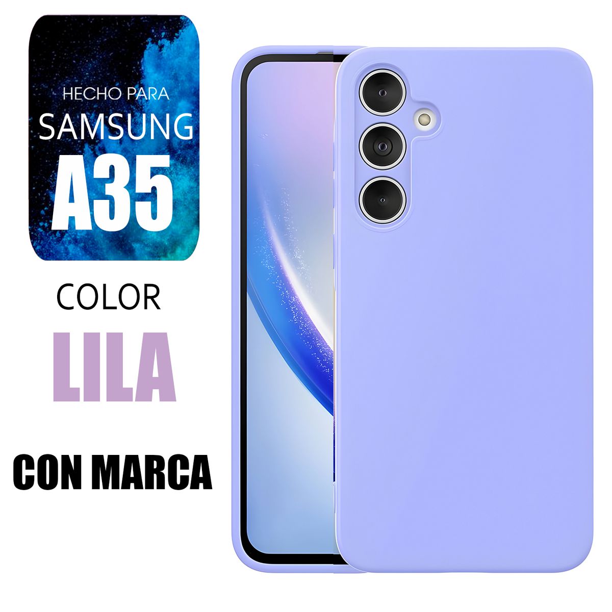 SAMSUNG - Silicone Case Para Samsung A35 Lila Con Marca