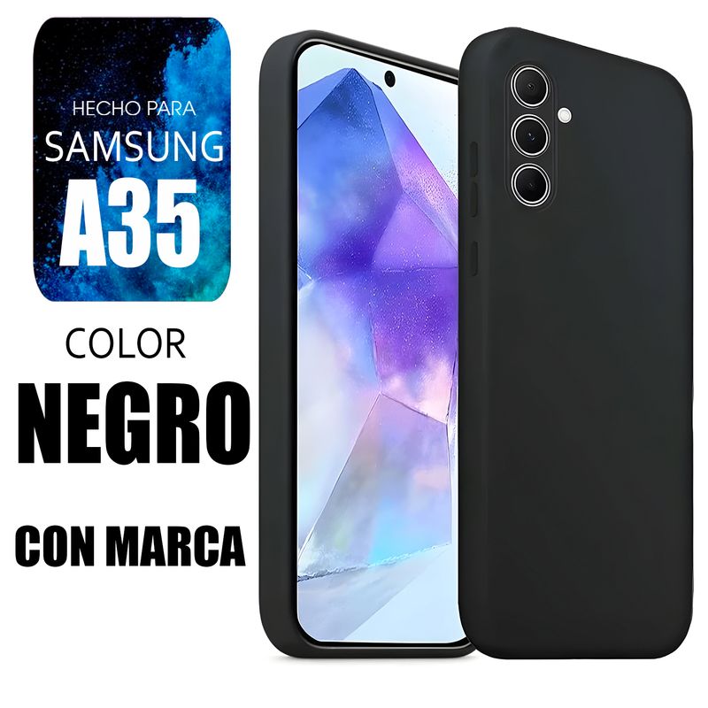 SAMSUNG - Silicone Case Para Samsung A35 Negro Con Marca