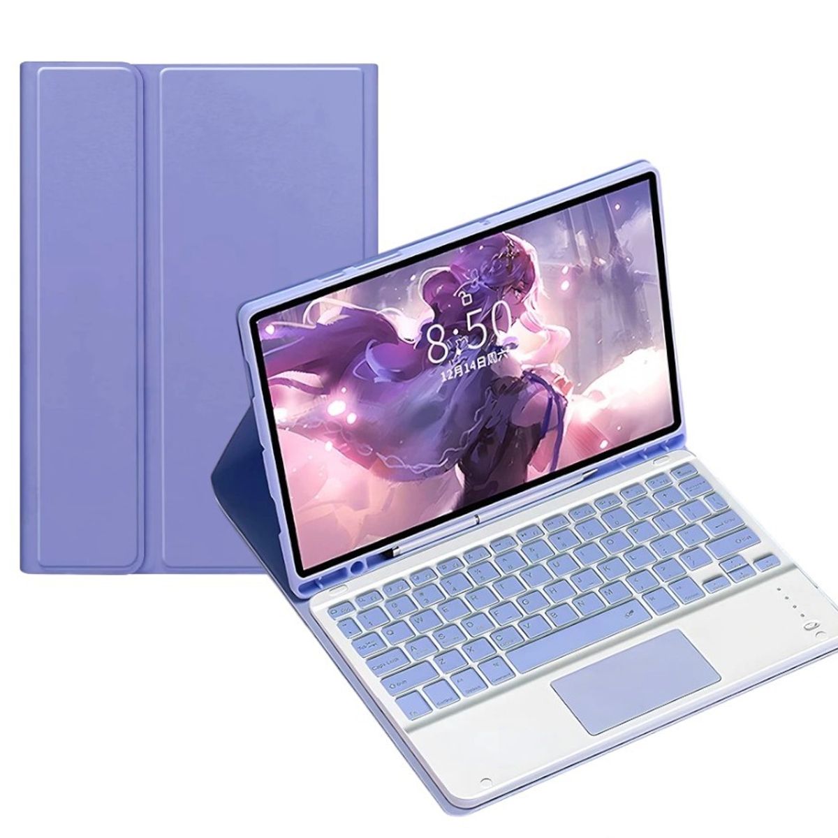 FUNDAANTIGOLPES - Funda con Teclado para IPAD AIR 11 2024 Morado