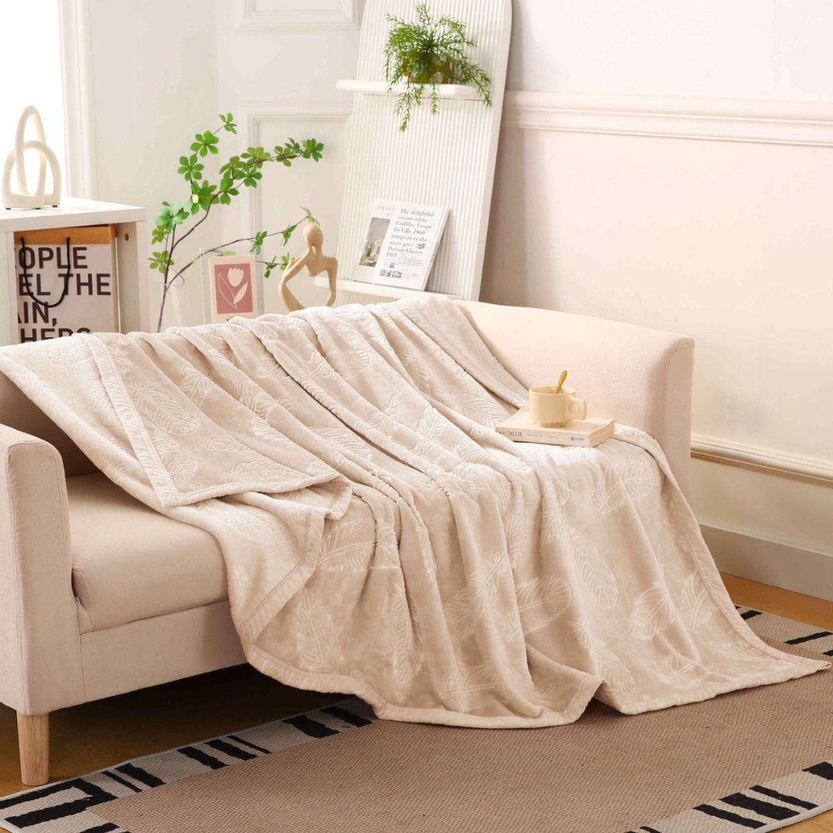 GOLDSUN - MANTA ALTO RELIEVE DE HOJAS