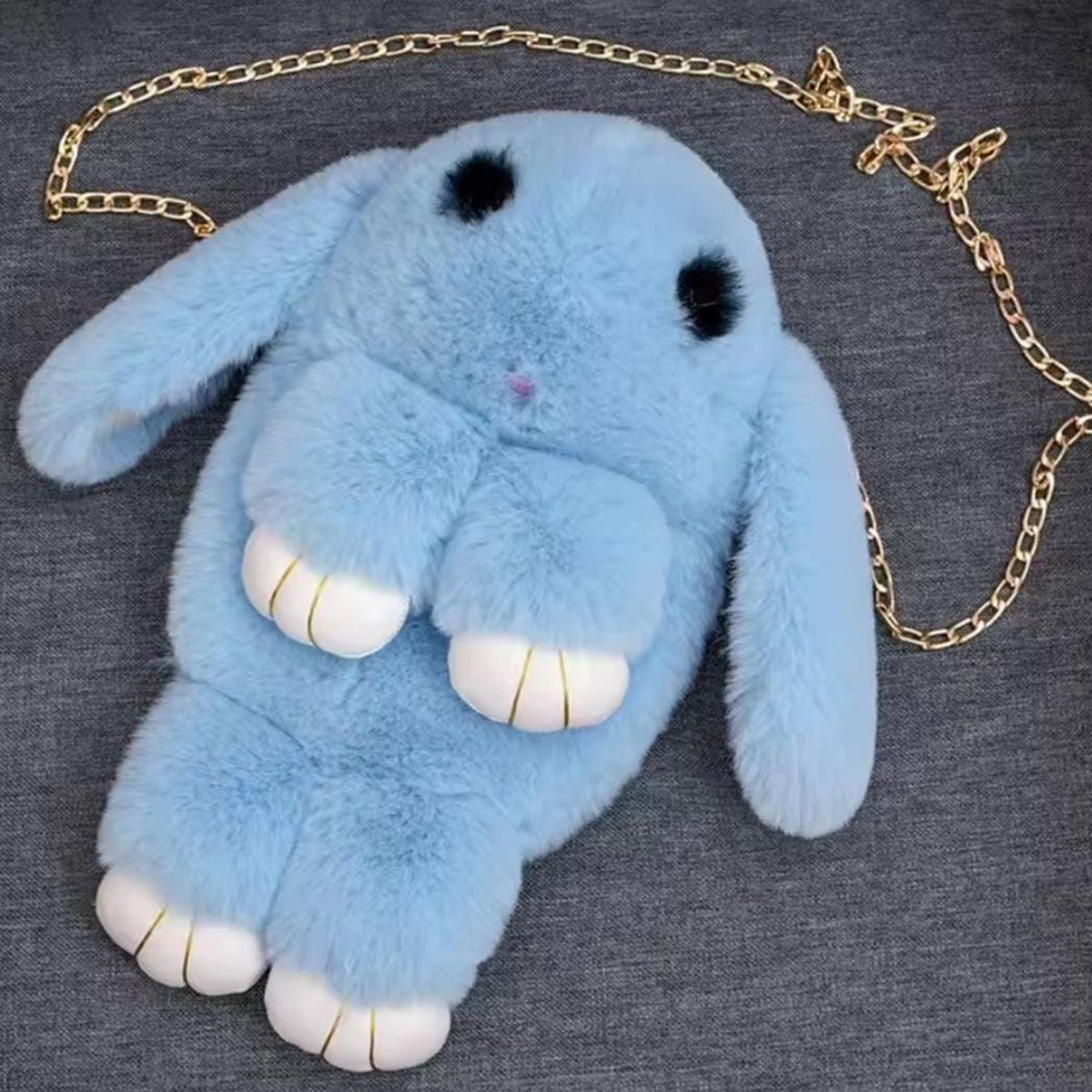 GENERICO - MORRAL BOLSO MOCHILA CARTERA PELUCHE HIPOALERGÉNICO DE CONEJO 5 EN 1