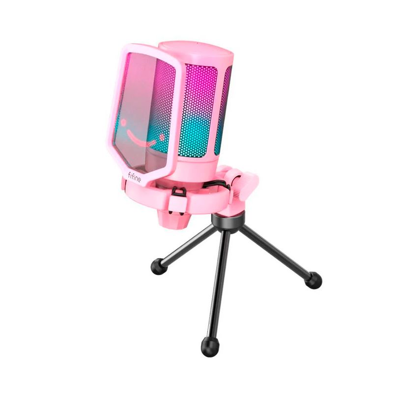 FIFINE - Micrófono FIFINE A6V RGB Condensador - ROSADO