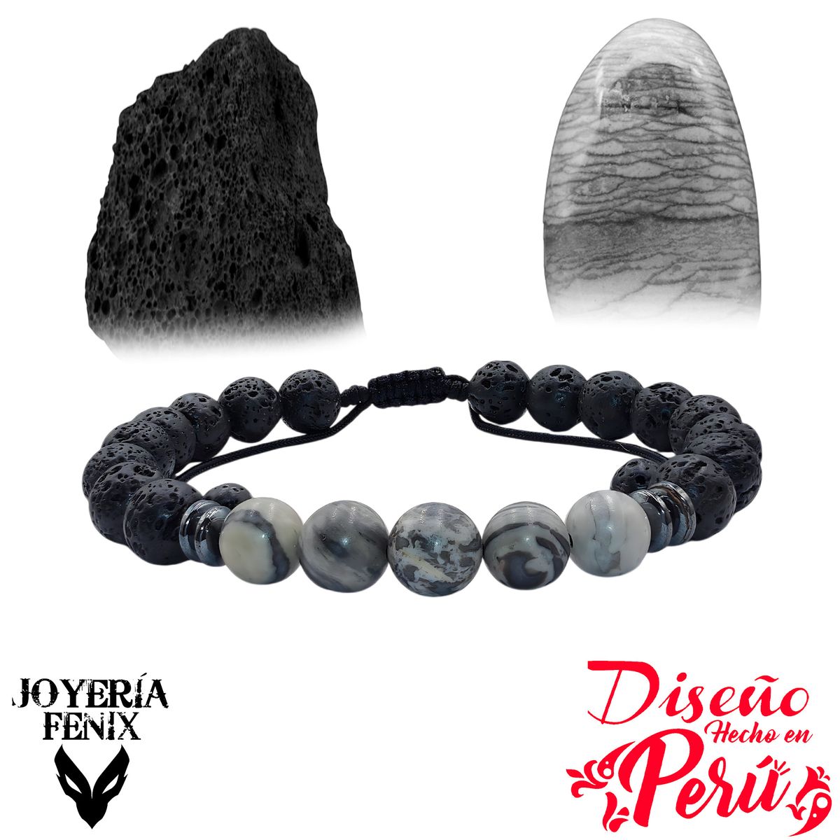 JOYERIA FENIX - Pulsera Doble Protección Volcánica- Joyería Fenix