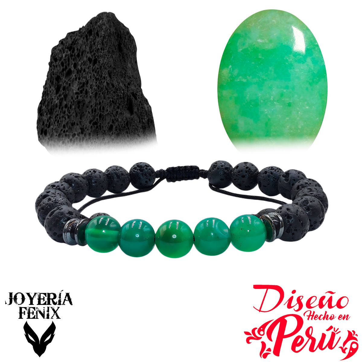 JOYERIA FENIX - Pulsera Doble Protección Volcánica- Joyería Fenix