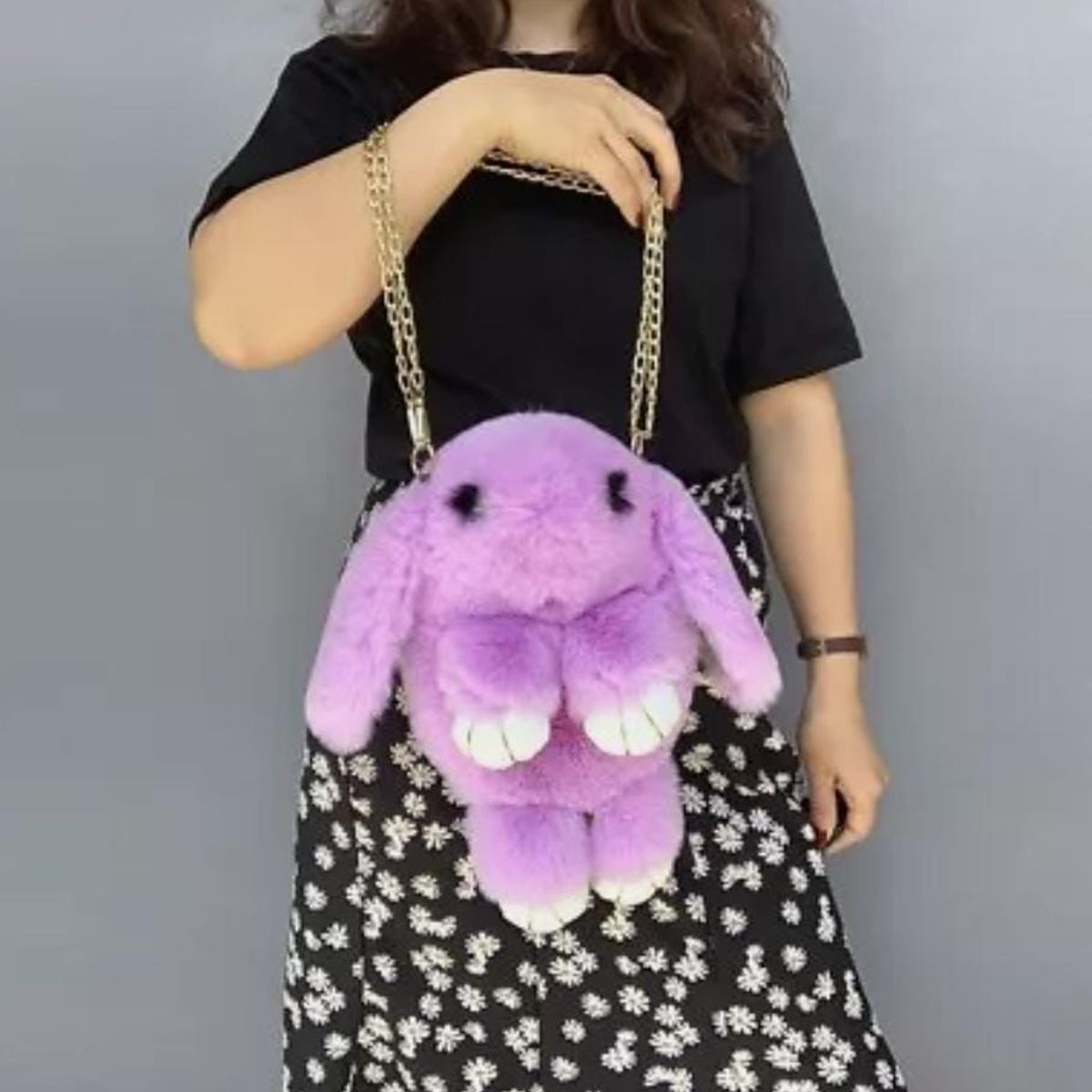 GENERICO - MORRAL BOLSO MOCHILA CARTERA PELUCHE HIPOALERGÉNICO DE CONEJO 5 EN 1