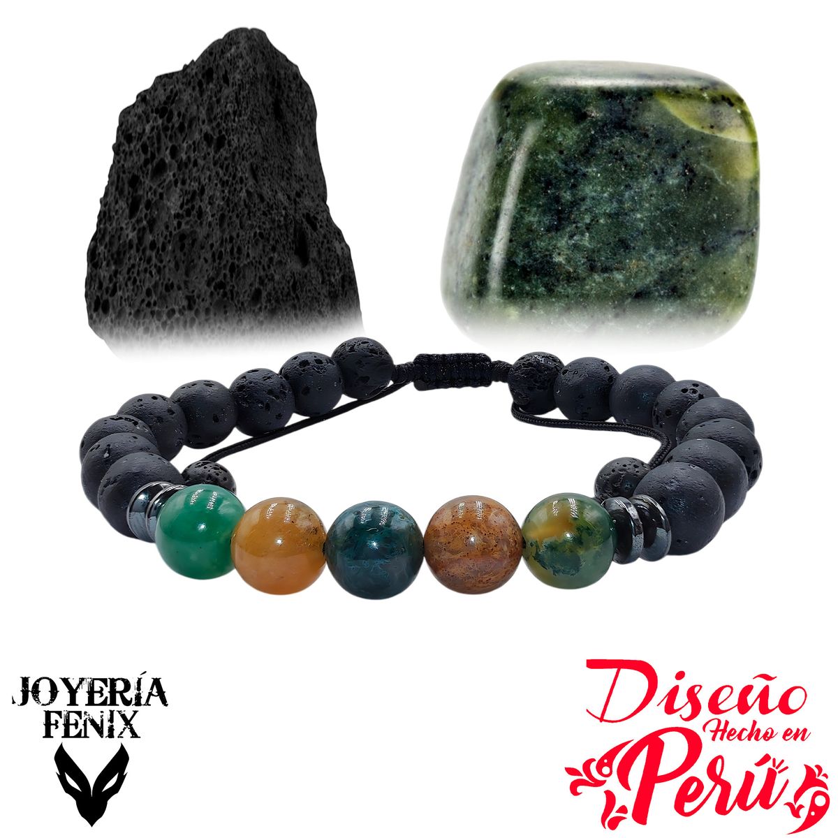 JOYERIA FENIX - Pulsera Doble Protección Volcánica- Joyería Fenix