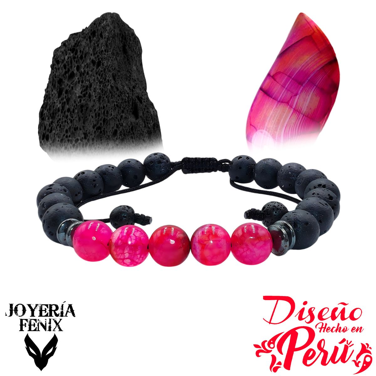 JOYERIA FENIX - Pulsera Doble Protección Volcánica- Joyería Fenix