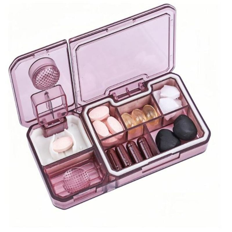 GENERICO - Organizador de píldoras de viaje  Pastillero 3 en 1