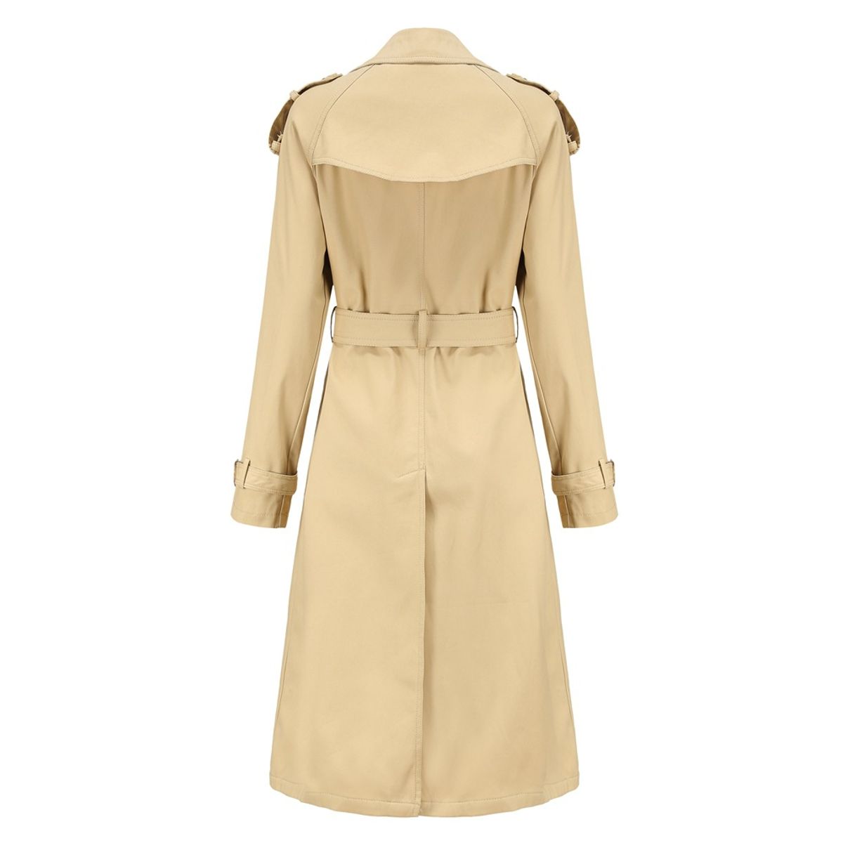 GIOIO - Abrigo Mujer Largo Entallado Algodón Solapa Manga Larga Moda