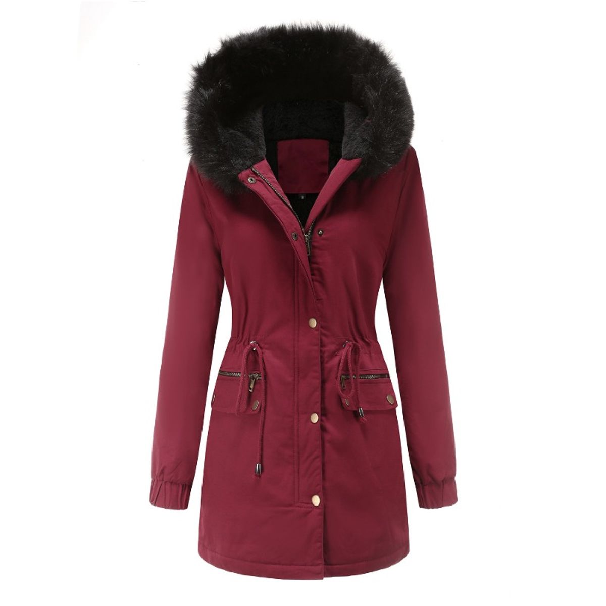 GIOIO - Parka Mujer Pelaje Capucha Polar Oversize Invierno Abrigo