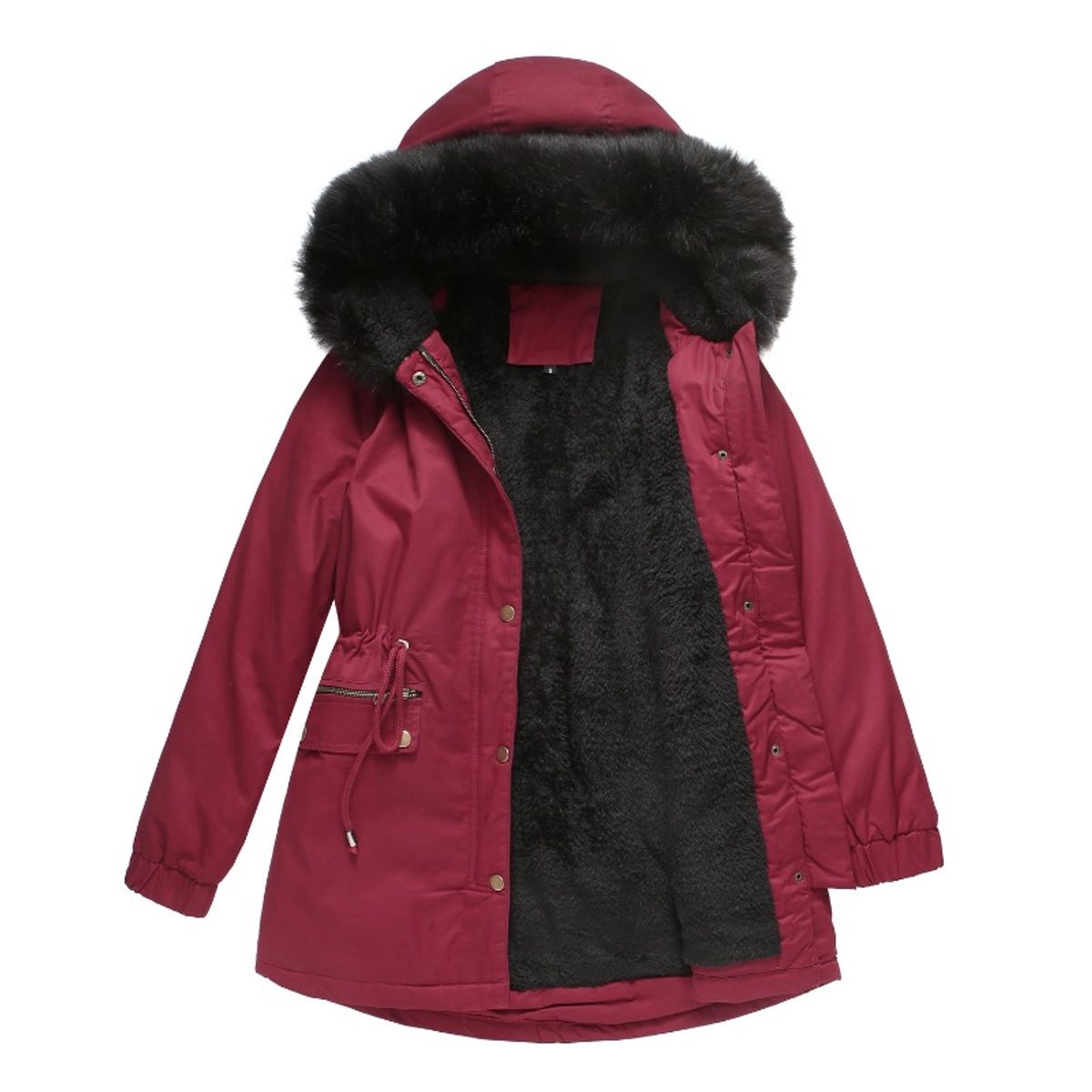 GIOIO - Parka Mujer Pelaje Capucha Polar Oversize Invierno Abrigo