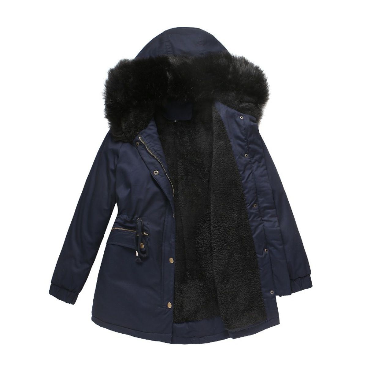 GIOIO - Parka Mujer Pelaje Capucha Polar Oversize Invierno Abrigo