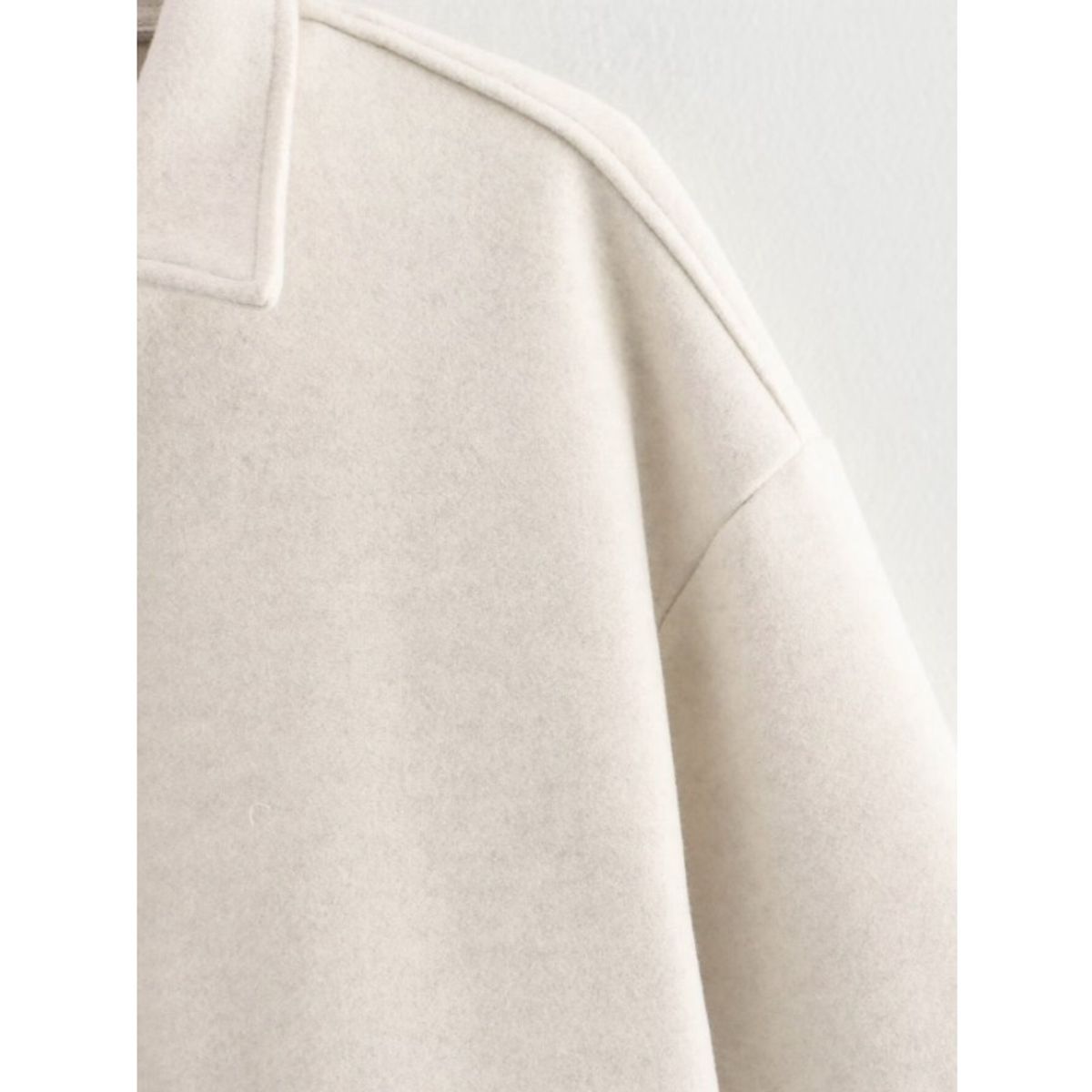 GIOIO - Abrigo Mujer Lana Oversize Cremallera Unicolor Moda