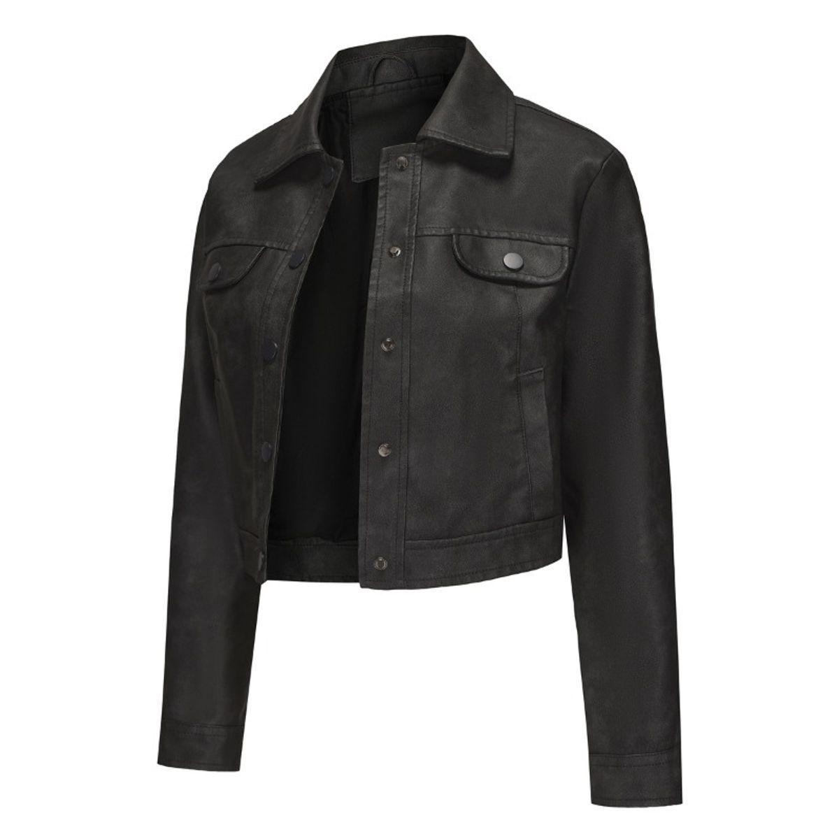 GIOIO - Chaqueta Mujer PU Ligera Múltiples Bolsillos Casual