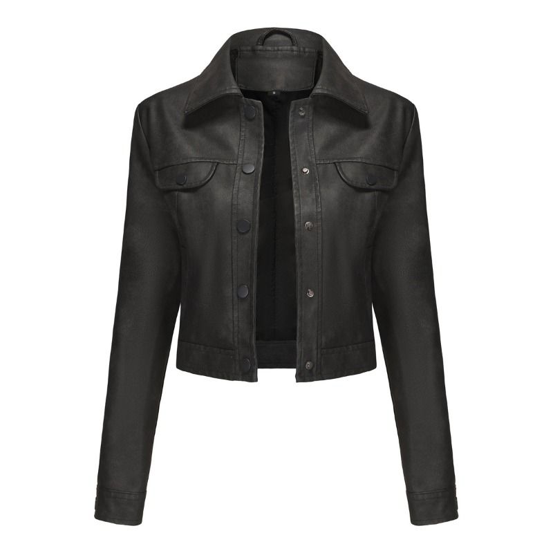 GIOIO - Chaqueta Mujer PU Ligera Múltiples Bolsillos Casual