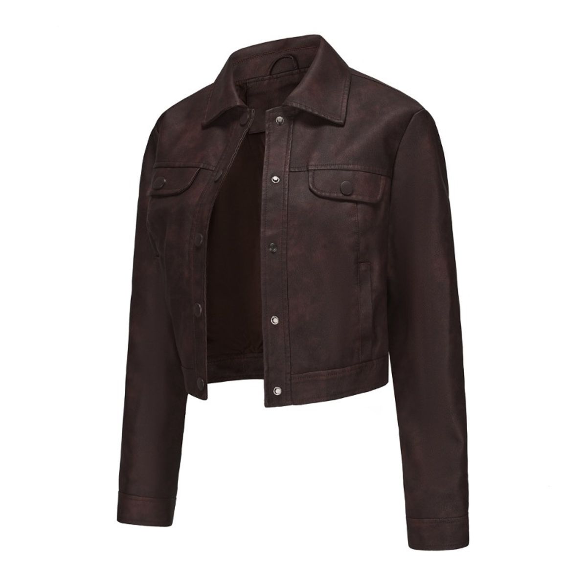 GIOIO - Chaqueta Mujer PU Ligera Múltiples Bolsillos Casual