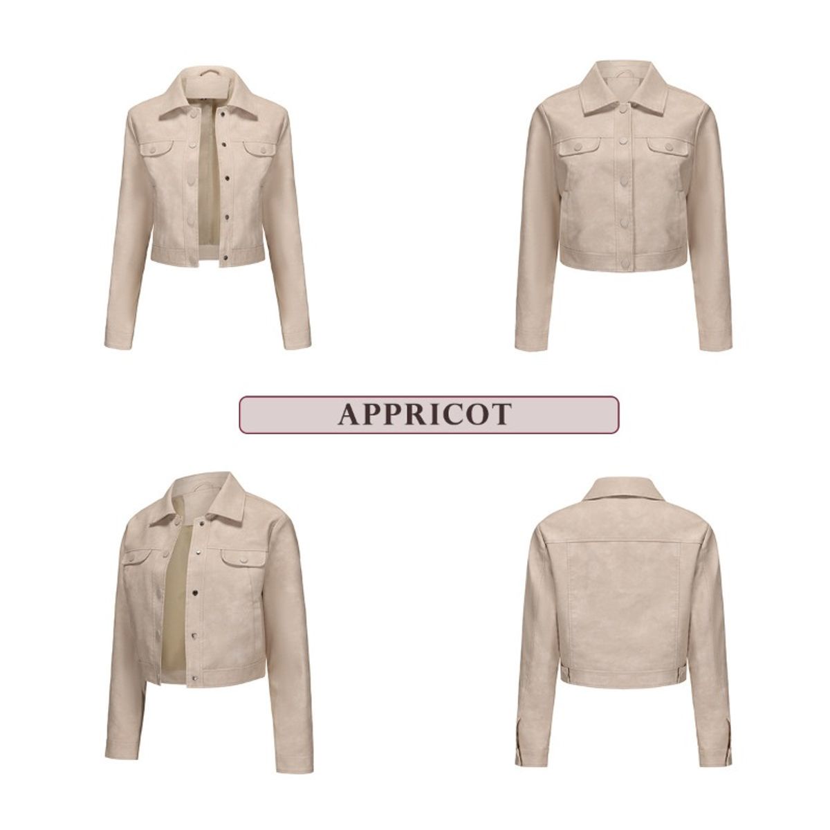 GIOIO - Chaqueta Mujer PU Ligera Múltiples Bolsillos Casual