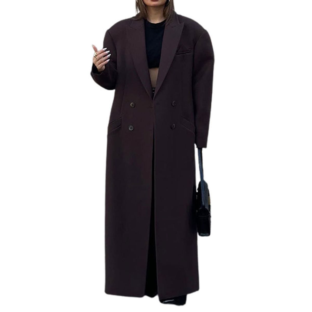 GIOIO - Chaqueta Mujer Rayas Largo Moda Diario Ajustado