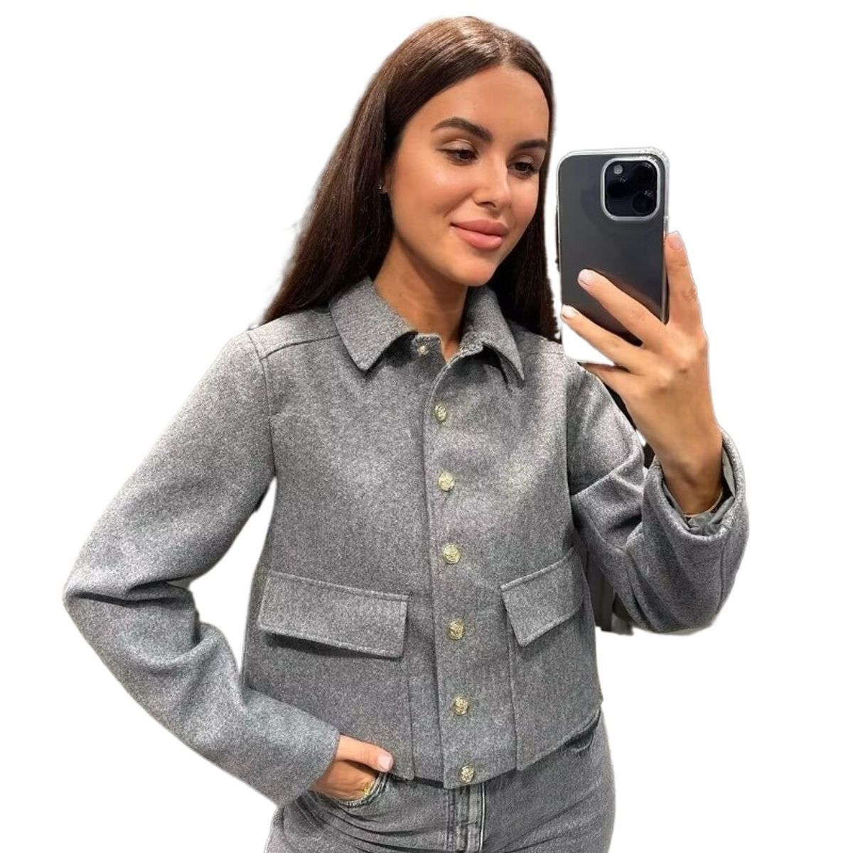 GIOIO - Chaqueta Mujer Solapa Botones Bolsillos Casual Moda