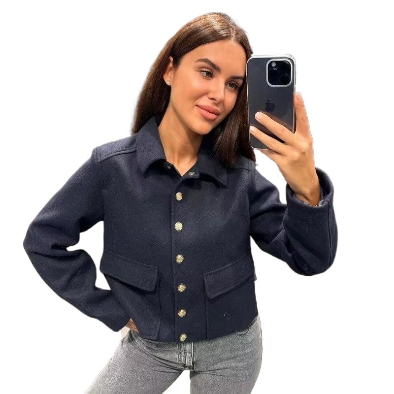 GIOIO - Chaqueta Mujer Solapa Botones Bolsillos Casual Moda