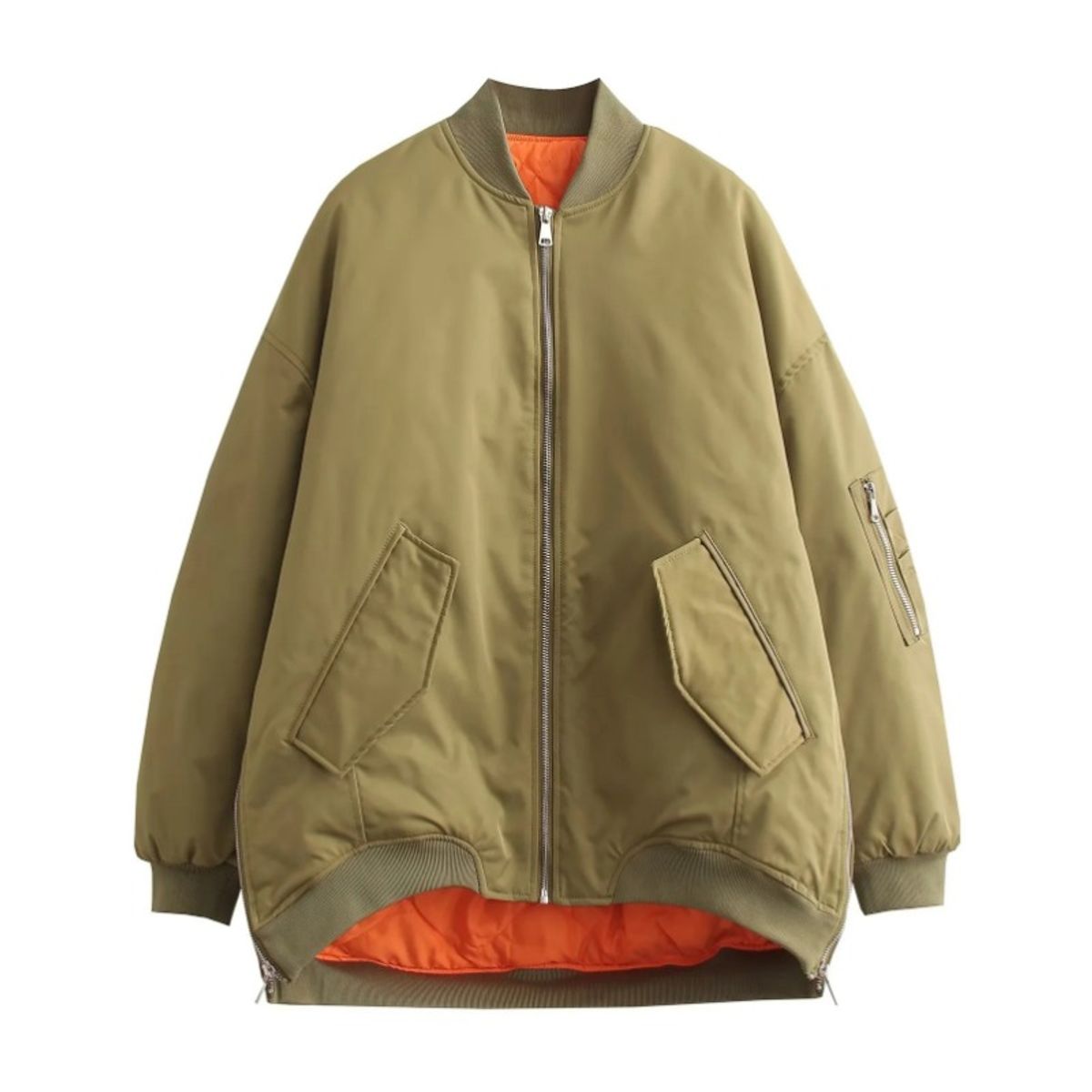 GIOIO - Chaqueta Mujer Algodón Piloto Cremallera Holgada