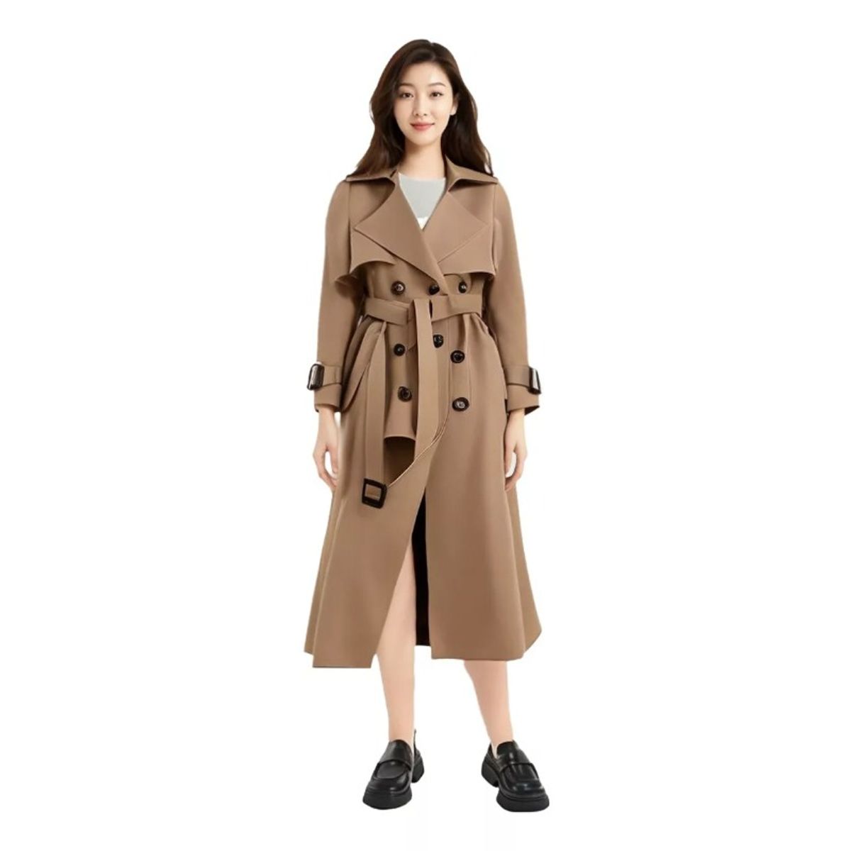 GIOIO - Gabardina Dama Abrigos Largas Elegante Chamarra Rompevientos