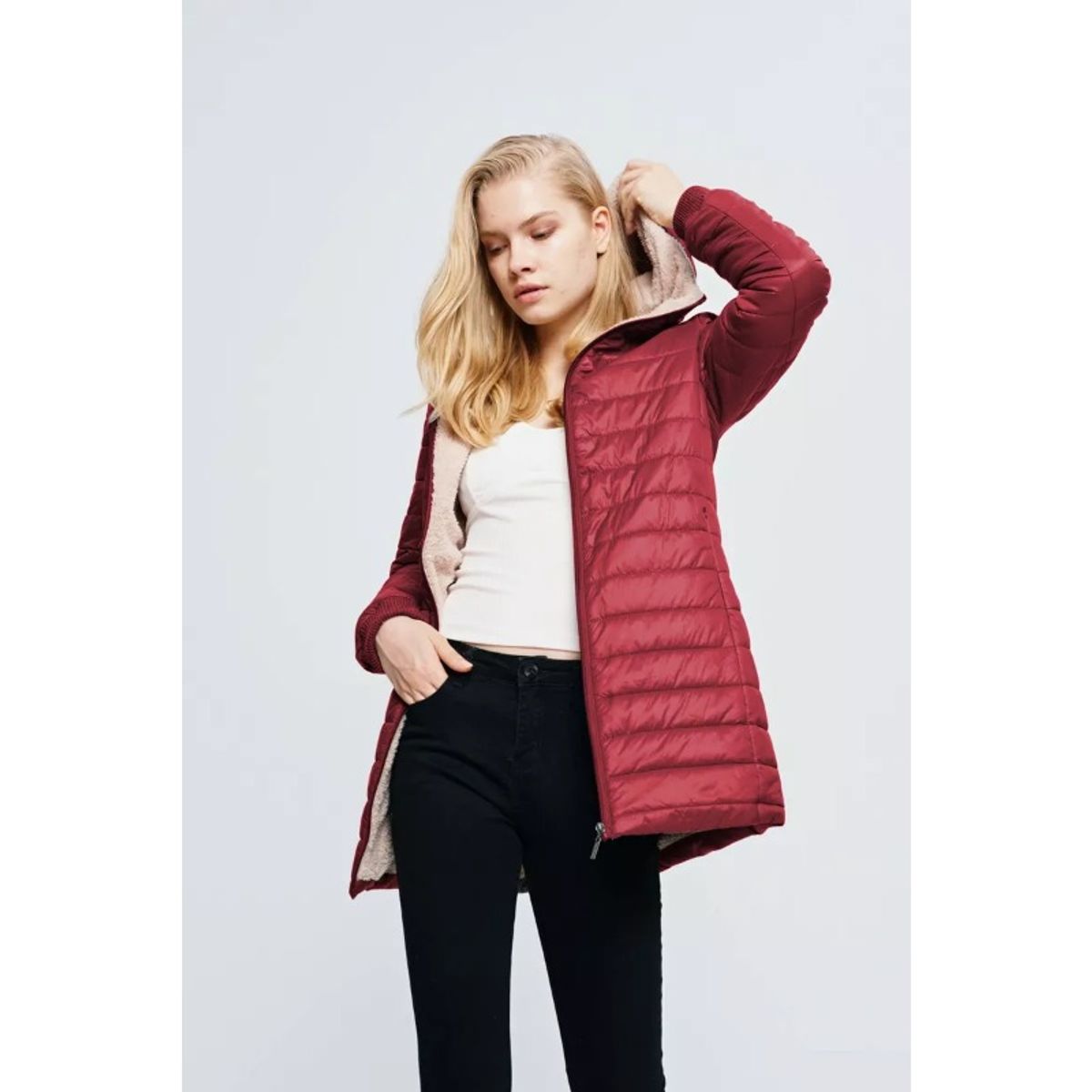 GIOIO - Chamarra Térmica De Largo Medio Ajustada For Mujer