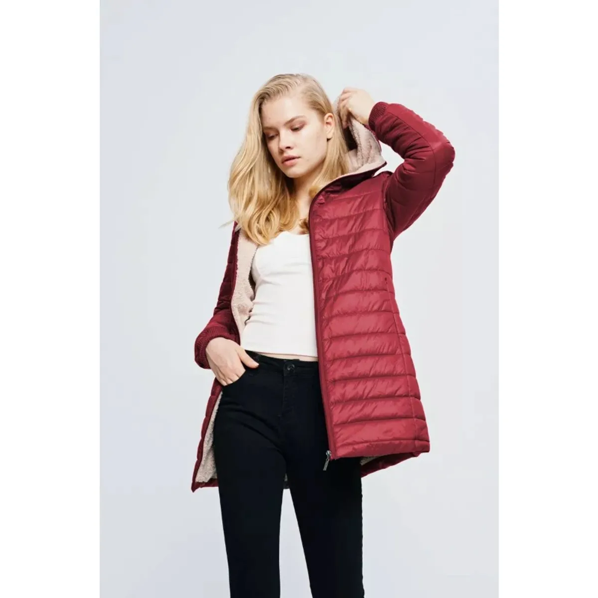 GIOIO - Chamarra Térmica De Largo Medio Ajustada For Mujer