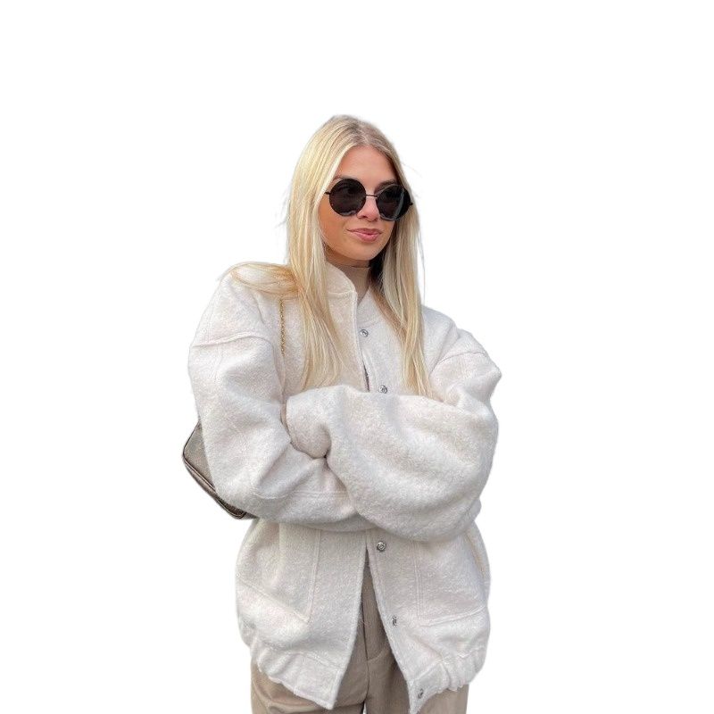 GIOIO - Chaqueta Mujer Bomber Cuello Alto Cierre Oculto Invierno