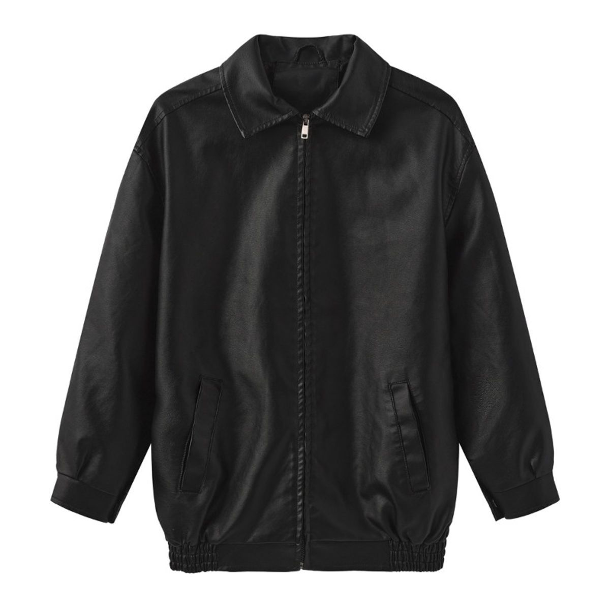 GIOIO - Chaqueta PU Mujer Oversize Primavera Otoño Manga Larga Moda