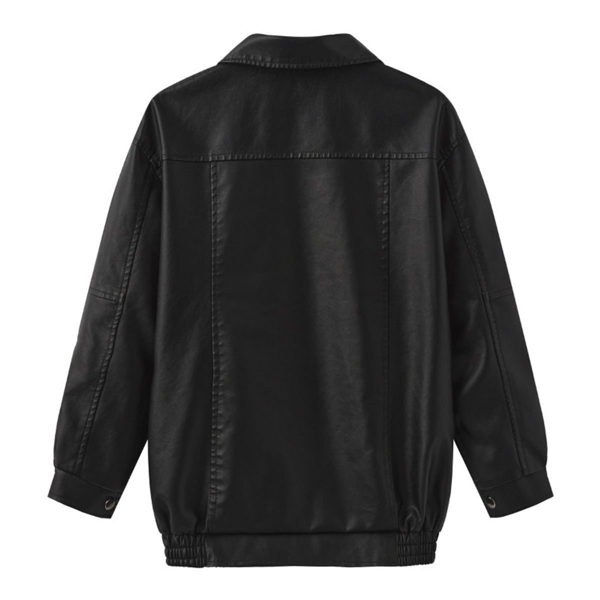 GIOIO - Chaqueta PU Mujer Oversize Primavera Otoño Manga Larga Moda