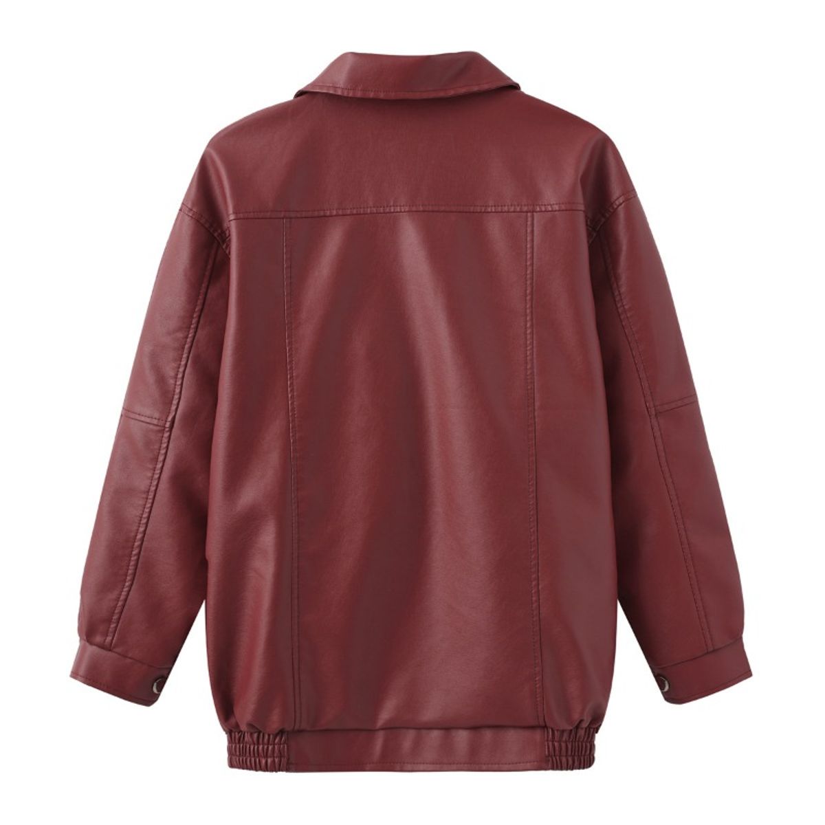 GIOIO - Chaqueta PU Mujer Oversize Primavera Otoño Manga Larga Moda