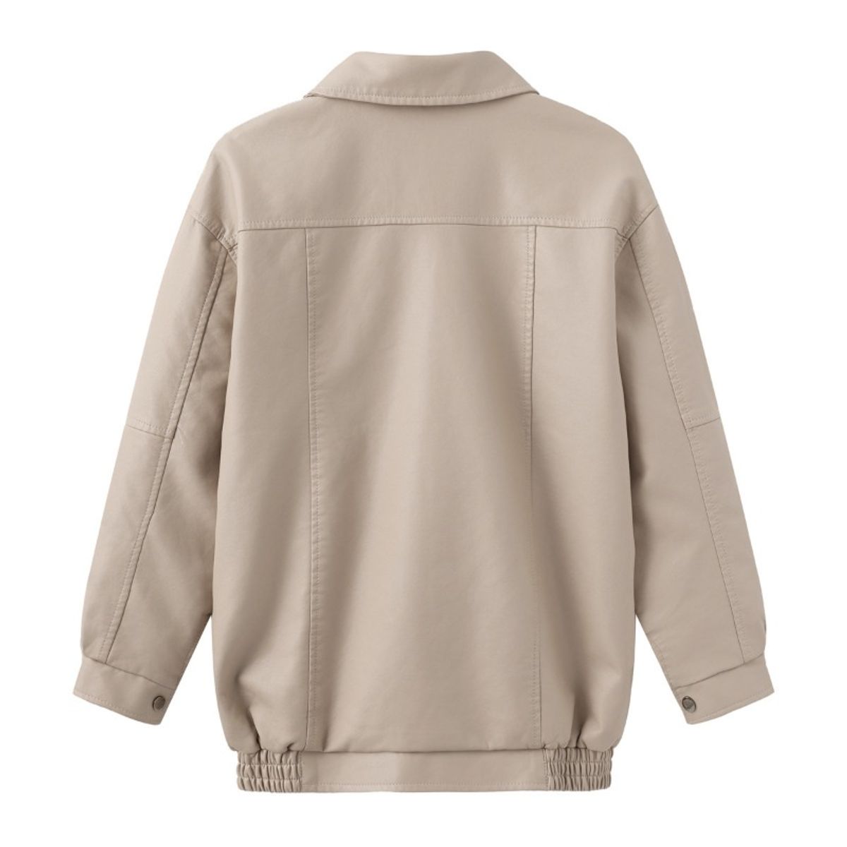 GIOIO - Chaqueta PU Mujer Oversize Primavera Otoño Manga Larga Moda