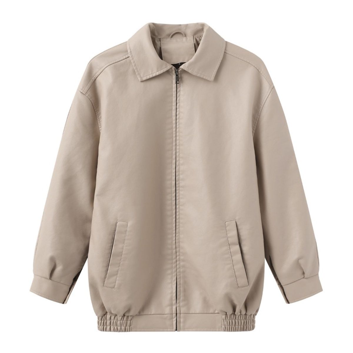 GIOIO - Chaqueta PU Mujer Oversize Primavera Otoño Manga Larga Moda