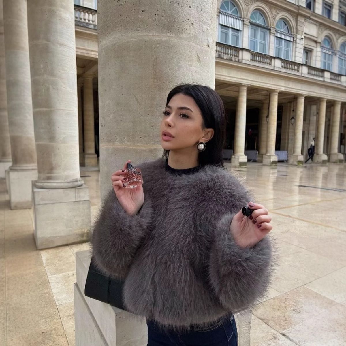 GIOIO - Chaqueta Mujer Piel Sintética Corta Invierno Ajustada