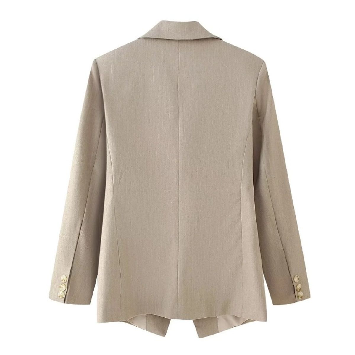 GIOIO - Chaqueta Mujer Solapa Botones Cintura Alta Ajustada Puro Color