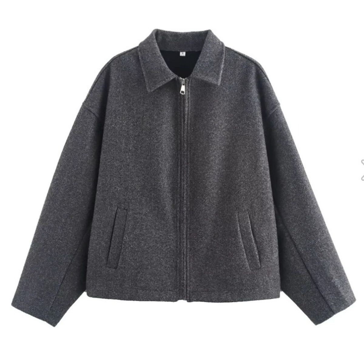 GIOIO - Chaqueta Corta Mujer Cremallera Manga Larga Marrón Retro Casual