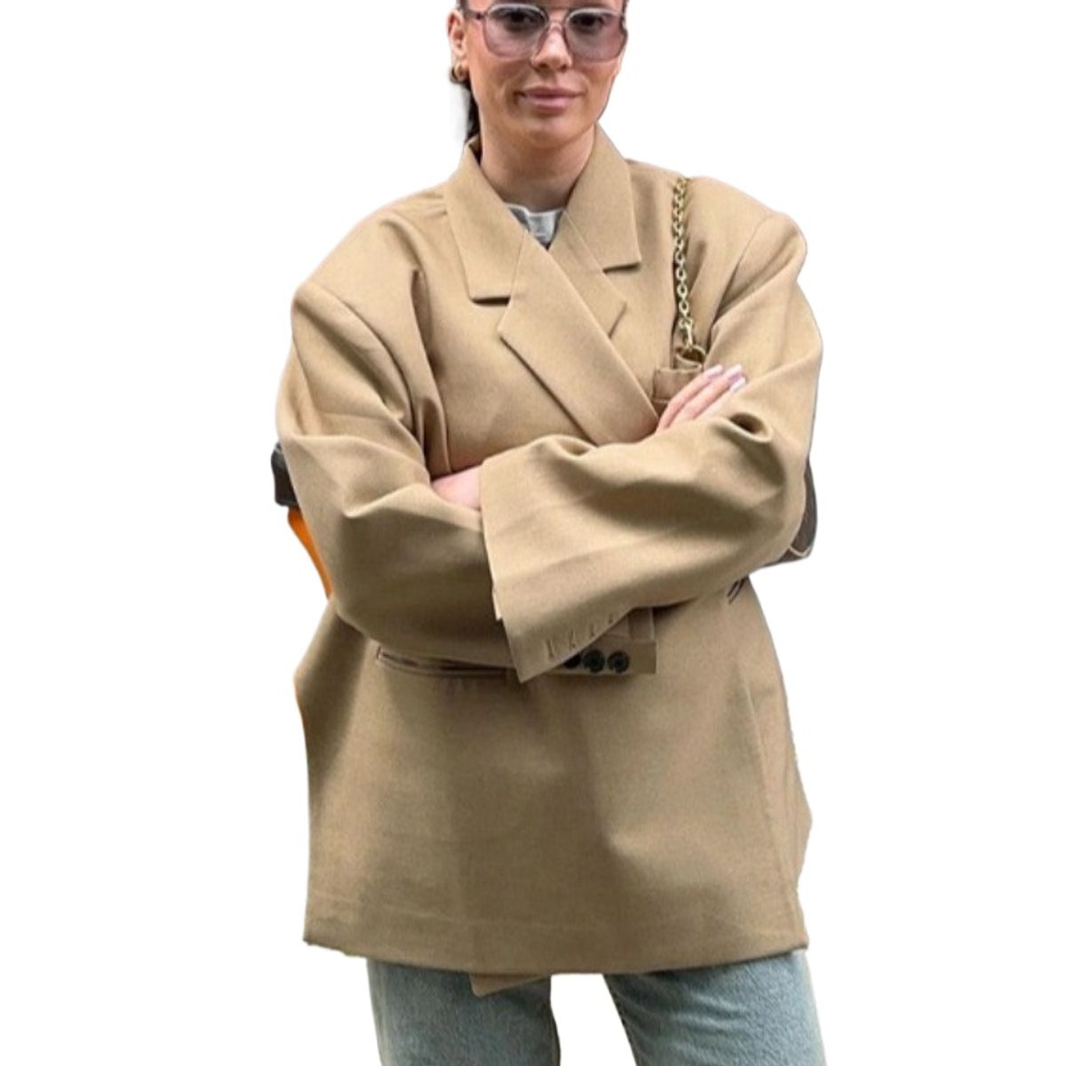 GIOIO - Blazer Mujer Solapas Botones Lateral Casual Ajustado