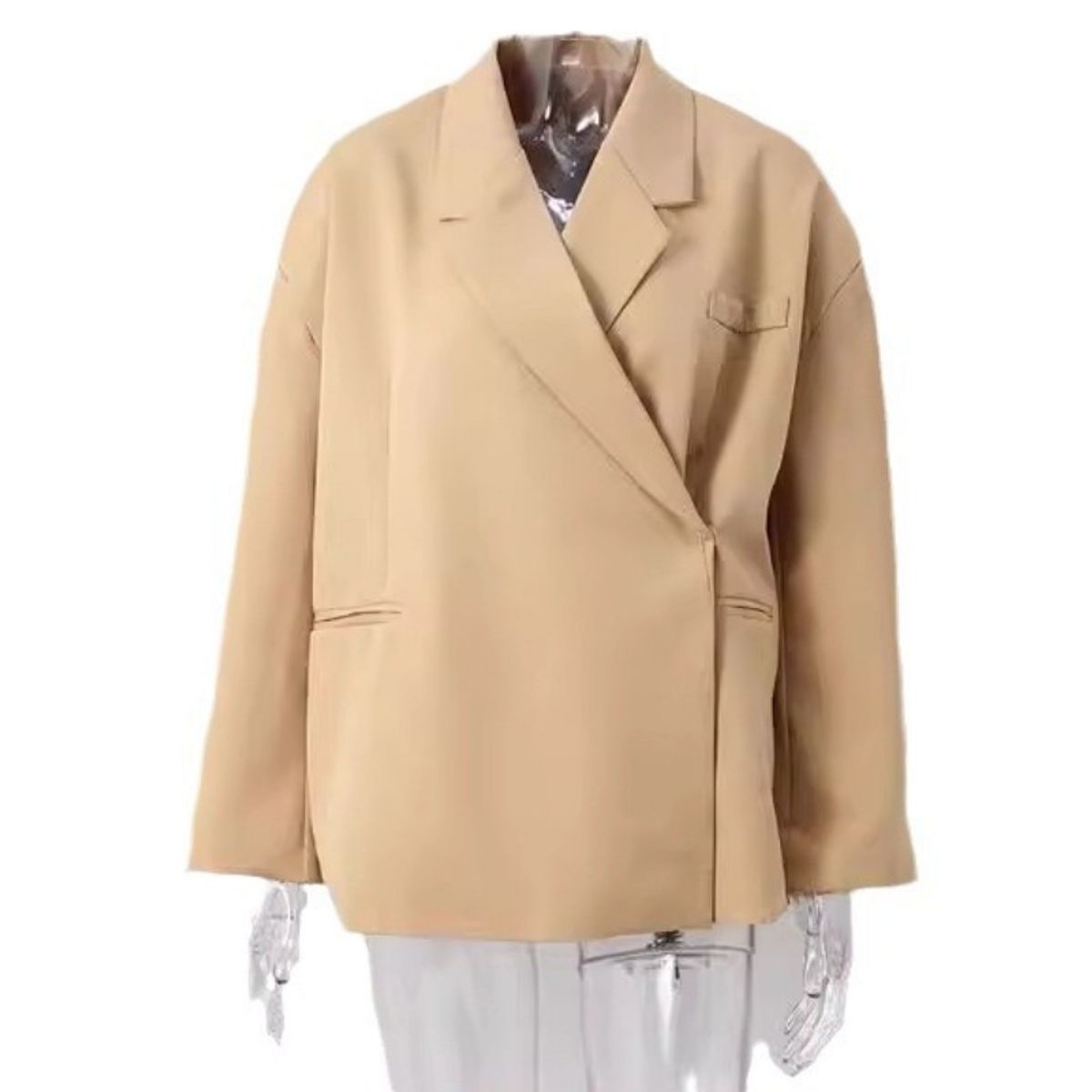 GIOIO - Blazer Mujer Solapas Botones Lateral Casual Ajustado