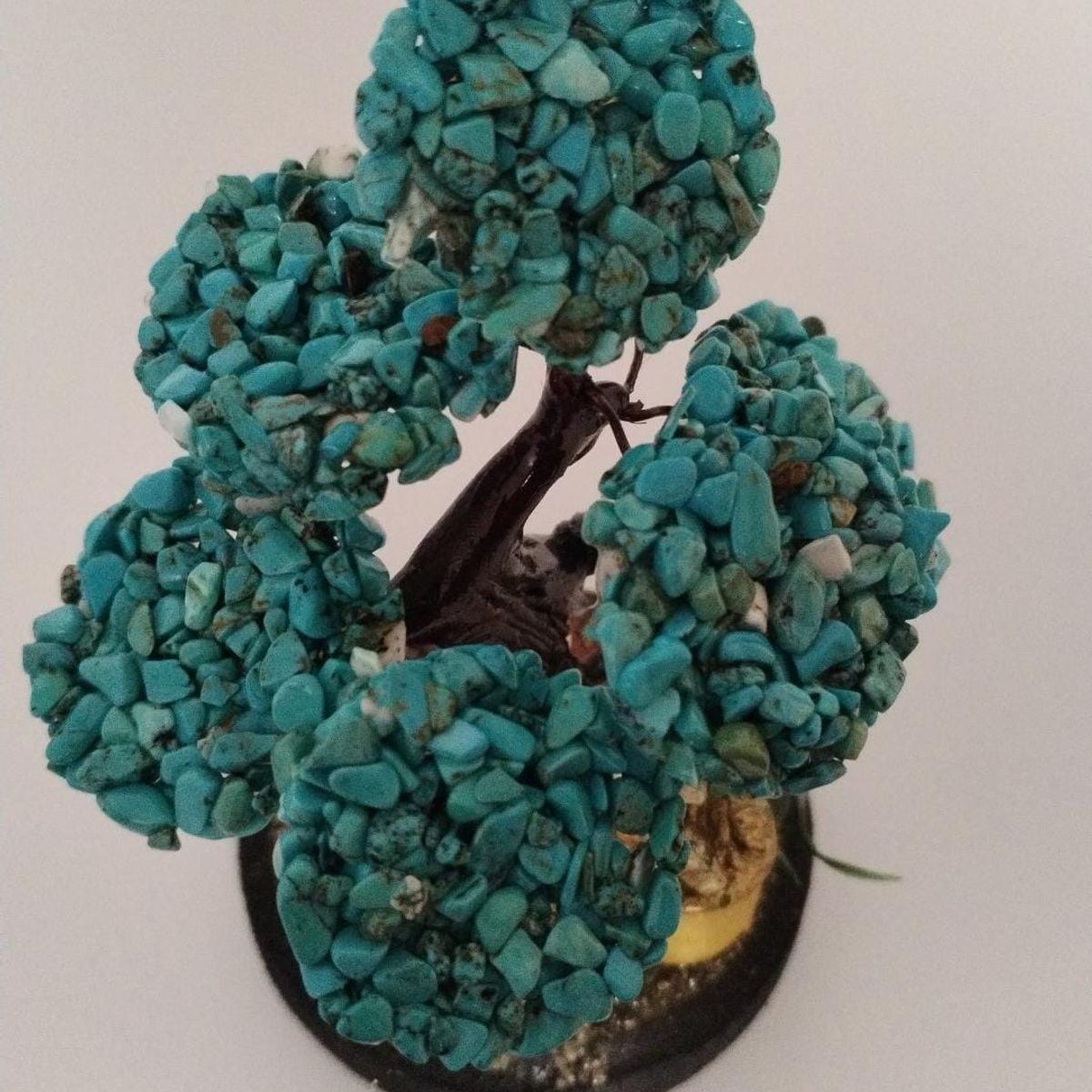 GENERICO - ARBOLITO  DE LA FELICIDAD BONSAI MEDIANO CON PIEDRAS DE TURQUESA