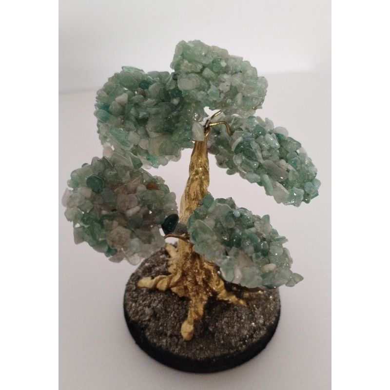 GENERICO - ARBOLITO  DE LA FELICIDAD BONSAI MEDIANO CON PIEDRAS DE JADE