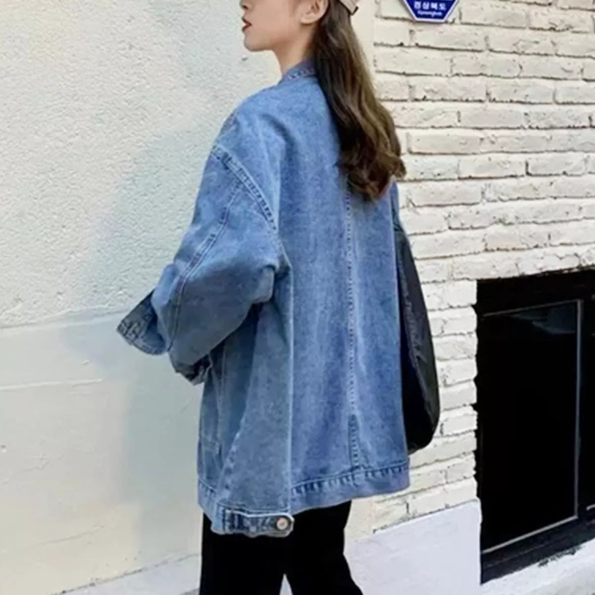 GIOIO - Chaqueta Vaquera Para Mujer Button Up Vintage Denim Coat With Pockets
