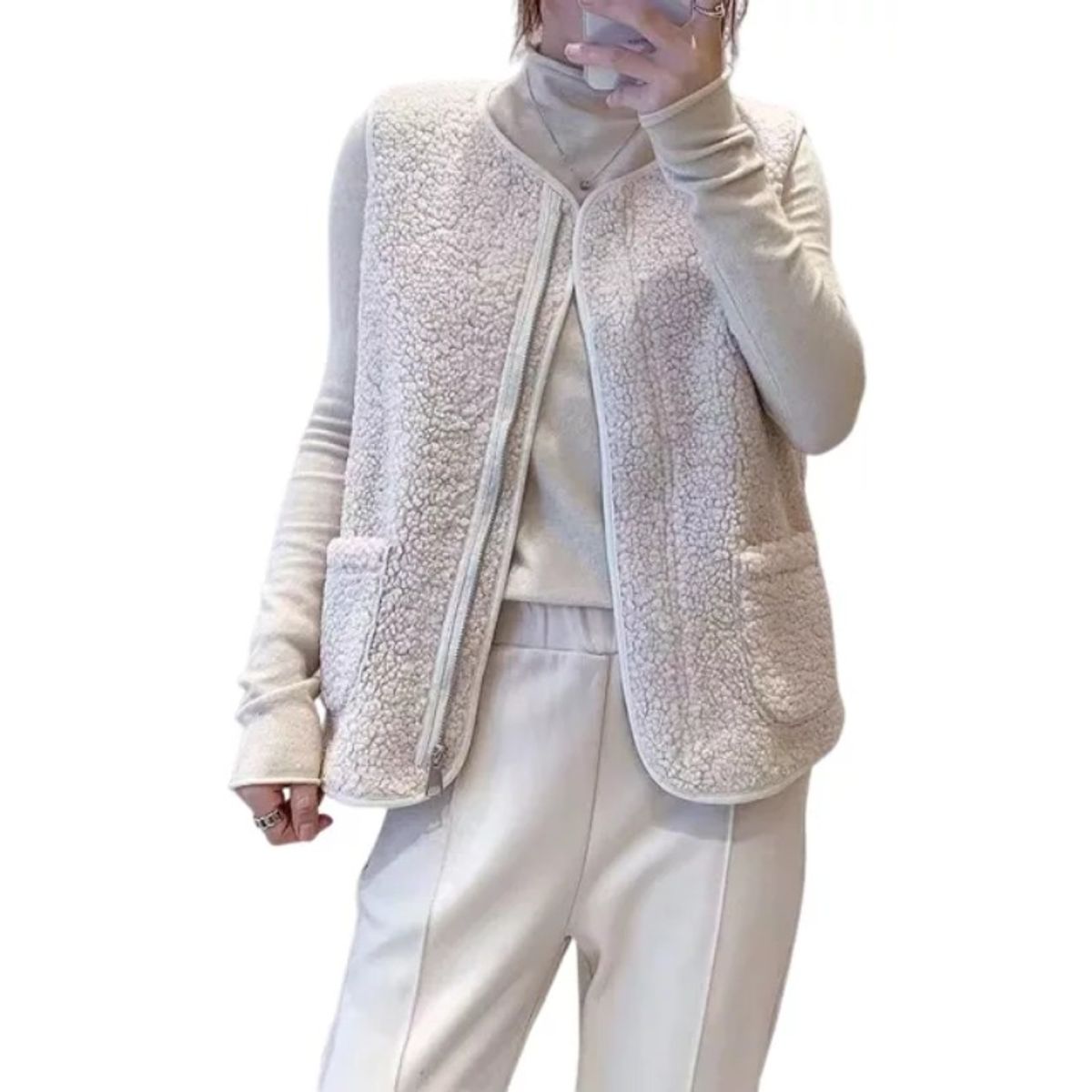 GIOIO - Chaleco De Felpa De Caballo Chaqueta Exterior Mujeres Moda