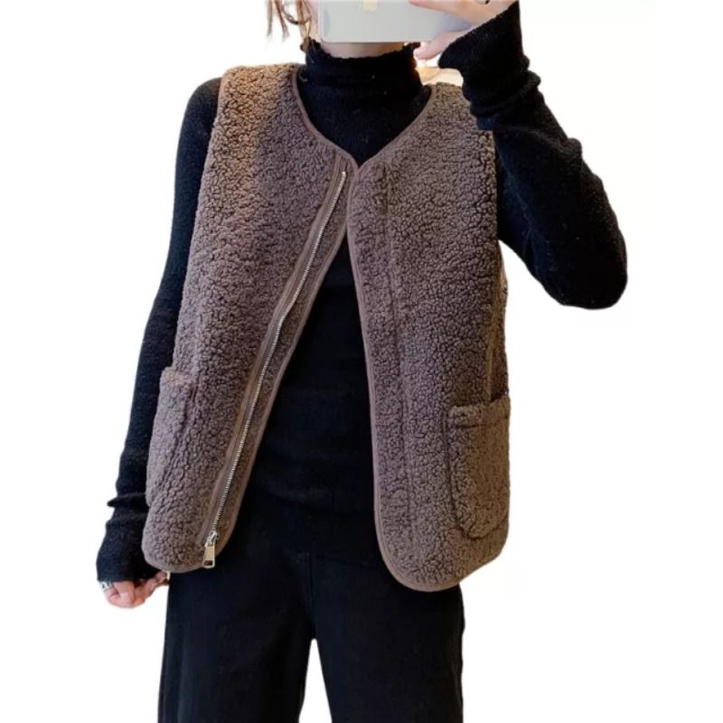 GIOIO - Chaleco De Felpa De Caballo Chaqueta Exterior Mujeres Moda