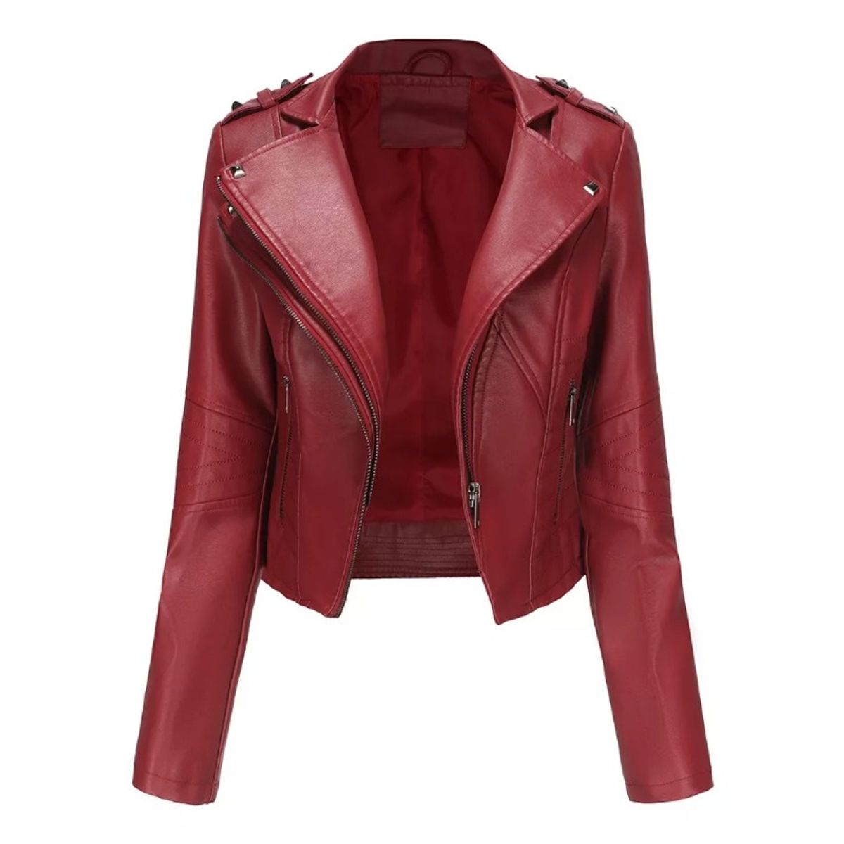 GIOIO - Chaqueta De PU Para Mujer Cazadora Cortavientos Para Moto