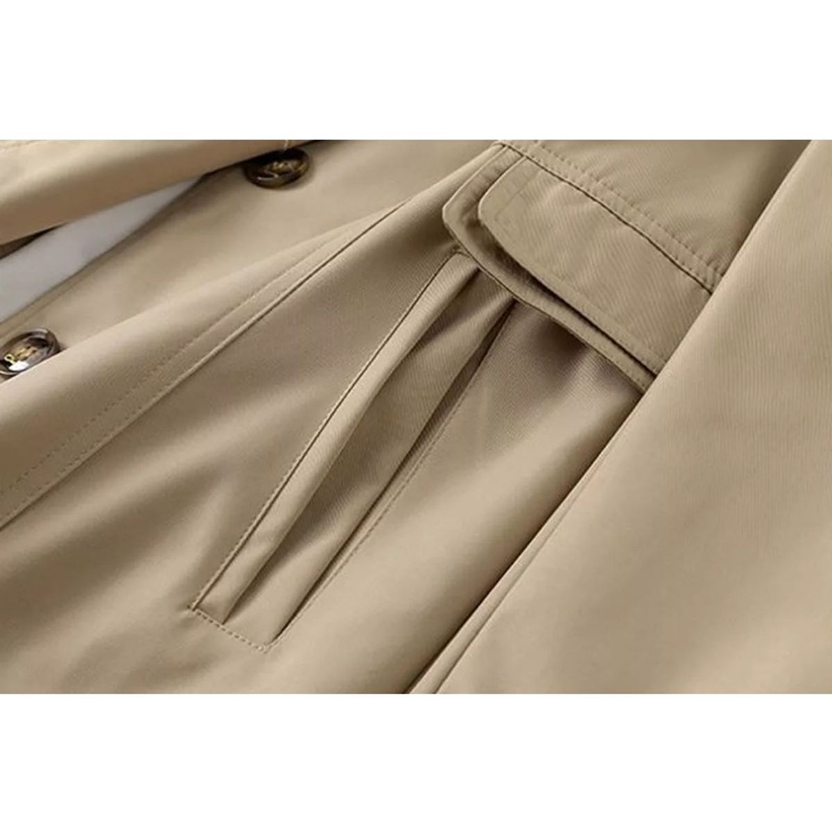 GIOIO - Gabardina De Medio Largo Con Un Solo Pecho Estilo Coreano